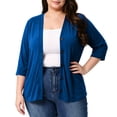 thumbnail image 4 of BUIGTTKLOP Plus Size Cardigans for Women Button down 3/4 Length Sleeve V Neck Comfy Lightweight Jackets, 4 of 8