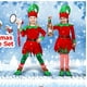 thumbnail image 3 of Conjunto de disfraz de elfo navideño para niñas y mujeres, disfraz de ayudante de Papá Noel, atuendo festivo navideño con sombrero de elfo, zapatos, cinturón, medias a rayas, 100 cm, 3 of 5