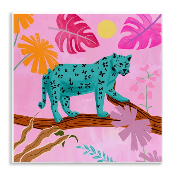 Stupell Industries Patterned Leopard on Branch Animals & Insects Painting Unframed Art Print Wall Art, 12 x 12