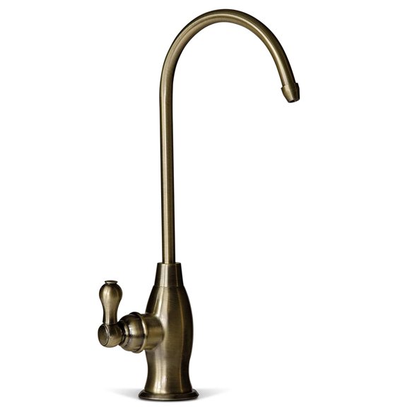 iSpring GK1-AB Designer Coke Shaped Style High Spout Kitchen Bar Sink Drinking Water Faucet, Antique Brass