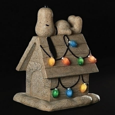 18 Peanuts Snoopy On A Doghouse With Retro Lights Solar 18 Peanuts Snoopy On A Doghouse With Retro Lights Solar Or Garden Figure