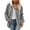Gray, variant on Women's Fuzzy Fleece Jacket Hooded Color Block Patchwork Lady Cardigan Coat Outerwear With Pockets And Cat Ears for Fall and Winter Wear,Coffee,S
