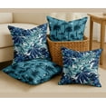 thumbnail image 6 of Vargottam Cotton Cushion Covers Set of 4 - 18x18 Inch, Tropical Print, Double-Sided Printed Throw Pillow Covers with Hidden Zipper - No Filler - Blue, 6 of 7