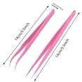 thumbnail image 2 of 2PCS Stainless Steel Straight and Curved Tip Tweezers Nippers for Eyelash Extensions and Nail Art Sticker Rhinestone Eyelash Picker Acrylic Gel Nail DIY Art, 2 of 4
