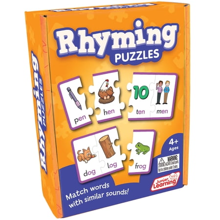 Junior Learning Rhyming Puzzles Educational Learning Set- Match Words with Similar Sounds