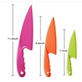 thumbnail image 3 of Cribun Kids Kitchen Knife Set 3 Piece Nylon Kids Chef Knife, Toddler’s Cooking Knives in 3 Sizes and Colors, BPA Free Plastic, Safe Knives for Bread, Lettuce Knife and Salad Knives, 3 of 7