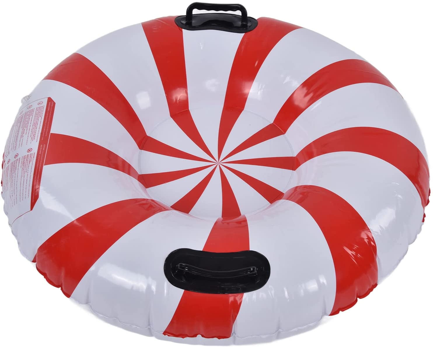 Winter Snow Tube,PVC Round with 2 Handles Snow Sled Inflatable Snow