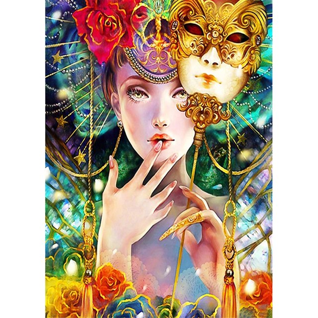 Taladro diamante pintura (DE8193) 5D DIY completo hermosa mujer punto de cruz bordado 45x60cm FLhrweasw Nuevo