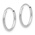 thumbnail image 2 of 14K White Gold Endless Hoop Earrings Ear Jewelry, 2 of 3
