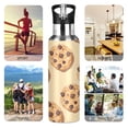 thumbnail image 5 of Chocolate Chip Cookies Small Sports Water Bottle with Straw Lid Insulated Stainless Steel Leak Proof BPA Free Thermal Mug with Handle for Gym Yoga Cycling Camping, 5 of 8