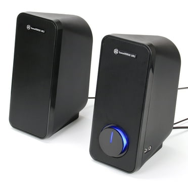 GOgroove Computer Speakers - SonaVERSE UB2 Multimedia USB Powered PC Speakers for Desktops & Laptops - 2 Way Drivers Enhance Clarity and Bass, Built-in Headphone & AUX Input Jacks, LED Volume Knob