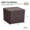 thumbnail image 2 of EHHLY Deck Box, Small Outdoor Side Tables for Patio, 36 Gallon Outdoor Storage Box Waterproof, Outside Storage Table Patio Cushions Storage Boxes, UV Resistant Plastic Storage Boxes, Brown, 2 of 7
