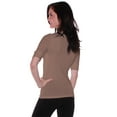 thumbnail image 2 of Emmalise Women's Slim Athletic Fit Neck Tshirt Half Sleeves Top (Mocha,3XL), 2 of 2