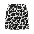 thumbnail image 5 of Skirts for Women's Casual Cow Print Skirt With Built In Shorts A Line High Waist Flowy Summer Skirt For Daily Wear Comfortable Stretchy Fashion Skirt White 3XL, 5 of 6