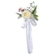 thumbnail image 3 of Silla de boda rústica con flores, decoración para pasillo de boda, banco creativo al aire libre con flores blanco, 3 of 9