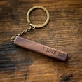 thumbnail image 2 of MUUJEE I Love You - Engraved Wood Bar Keychain - Key Chain for Car Home Work Keys, 5th Anniversary, Son Husband Boyfriend Birthday Gift, Father's Day Dad Gift Ideas, 2 of 4