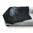 thumbnail image 3 of Galaxy Soft Flannel Fleece Blanket, Planet Earth Outer Space Scenery of Globe Orbit Discovery Universe Artwork Print, Cozy Plush for Indoor and Outdoor Use, 60" x 80", Dark Blue Grey, by Ambesonne, 3 of 6