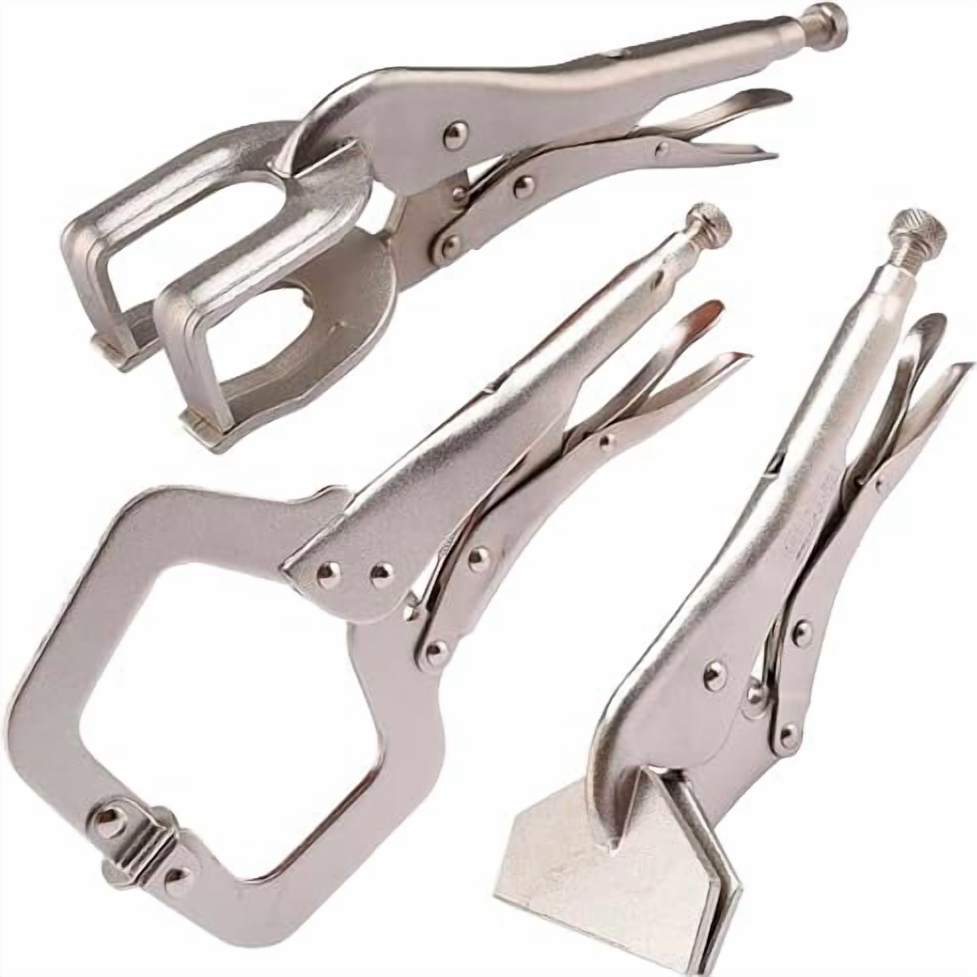 Klutch 3-Pc. Welding Vise Clamp Set, 9in. Welding Clamp, 10in. Sheet Metal Clamp, 11in. C-Clamp