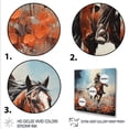 thumbnail image 3 of Designart "Lone Rider on Horseback" People Framed Wall Art Decor - International Brown Cowboys Bedroom Framed Canvas Wall Art, 3 of 6