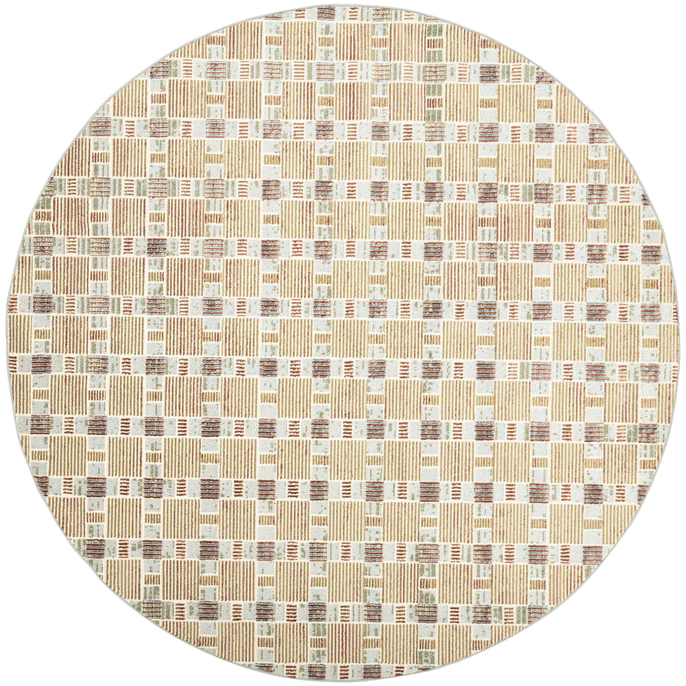 Nourison Nordic 8' x Round Rust Multicolor Modern Indoor Rug