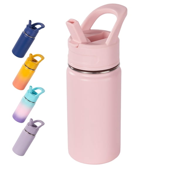 Botella de agua Fijinhom para niños 350 mL de acero inoxidable rosa