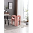 thumbnail image 6 of Modern Velvet Dining Chair Set of 2, Funky Barrel Accent Chairs, Upholstered Armchair Comfy Side Chair for Kitchen Living Room Dining Room, Pink, 6 of 9