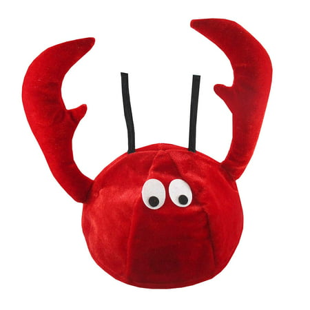 Red PLUSH Novelty Lobster Crab Crawfish Seafood Felt Hat Costume Accessory Cap