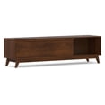 thumbnail image 5 of Simpli Home Lennon 72 inch Wide Solid Wood Low TV Stand in Walnut For TVs up to 80 inches, 5 of 10
