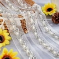 thumbnail image 5 of Lace Organza Trimming with Plastic Imitation Pearls and Glass Rhinestone for DIY Dress Costume Table Cloth Crafts Curtain Home Vintage Decor White 1-3/4 inch(45mm) 1.8~1.9 yards/box, 5 of 6