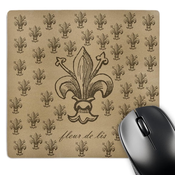 3dRose, Brown fleur de lis french vintage art, MousePad