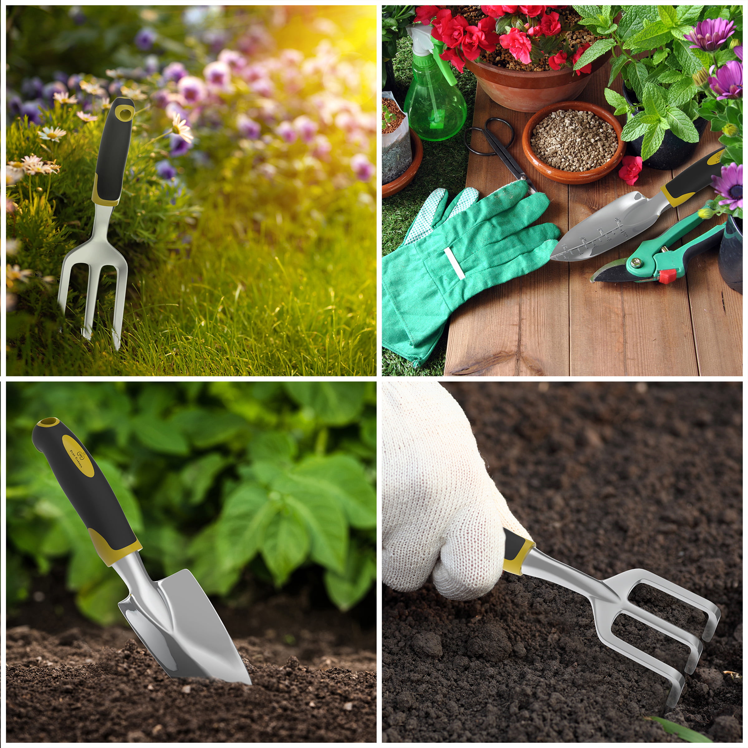 ROLSON Heavy Duty Garden Tool set Outdoor 3 Piece Gardening Hand Fork  Trowel 