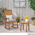 thumbnail image 4 of Noble House Arcadia Outdoor Acacia Wood Rocking Chair and Side Table Set Teak, 4 of 4