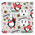 thumbnail image 1 of WIRESTER Double 1-Gang Toggle Light and 1-Gang Duplex Outlet Switch Plate/Wall Plate Cover, Penguins Ornaments Christmas, 1 of 6