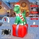 thumbnail image 5 of Decoración inflable navideña para exteriores, dinosaurio, 5 pies, AKALOL, 5 of 6