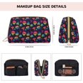thumbnail image 5 of Picia Skull mushroom colorful Print Leather Makeup Bag Make Up Bag Travel Toiletry Bag for Her Girlfriend Teacher Teen Girl Gifts, 5 of 8