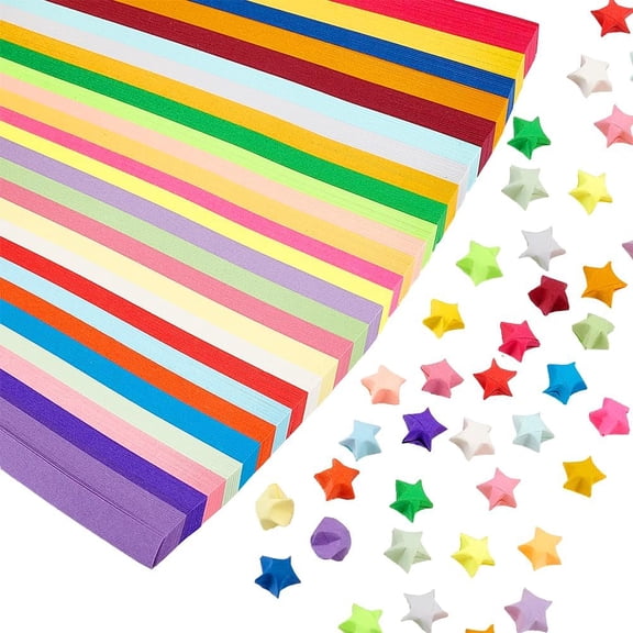 1 Bag 1350pcs Origami Stars Paper 27 Colors Double Sided Star Paper Strip Colorful Paper Strips for DIY Hand Origami Lucky Star Paper Decoration Folding Strips Art Crafting Supplies