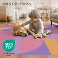 thumbnail image 4 of ODIKA 8'x10' Purple Orange Geometric Fusion Washable Area Rug Vibrant Mixed Stripes Pattern IV Design for Living Room, Under Sectional, Family , Durable, Non-Slip, 4 of 7