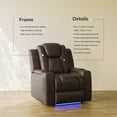 thumbnail image 5 of COLAMY Electric Power Recliner Living Room Chair with Adjustable Headrest, Leather Reclining Seat with Hidden Armrest Storage, Dual Cup Holders, USB Charging, LED, Dark Brown, 5 of 13