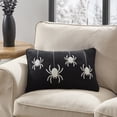 thumbnail image 2 of My Texas House Halloween Hanging Spiders Oblong Decorative Pillow, Black and Ivory, 14" x 20", 2 of 6