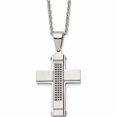 thumbnail image 1 of Stainless Steel Brushed And Polished With Black Cz Cross 24In Necklace (24 X 26.57) Made In China -Jewelry By Sweet Pea, 1 of 8