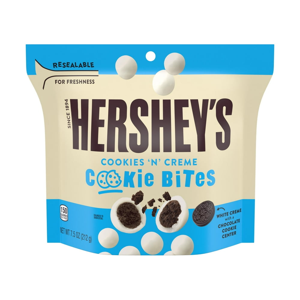 Hershey's, Cookies 'n' Creme Cookie Bite Snack, White Creme Covered