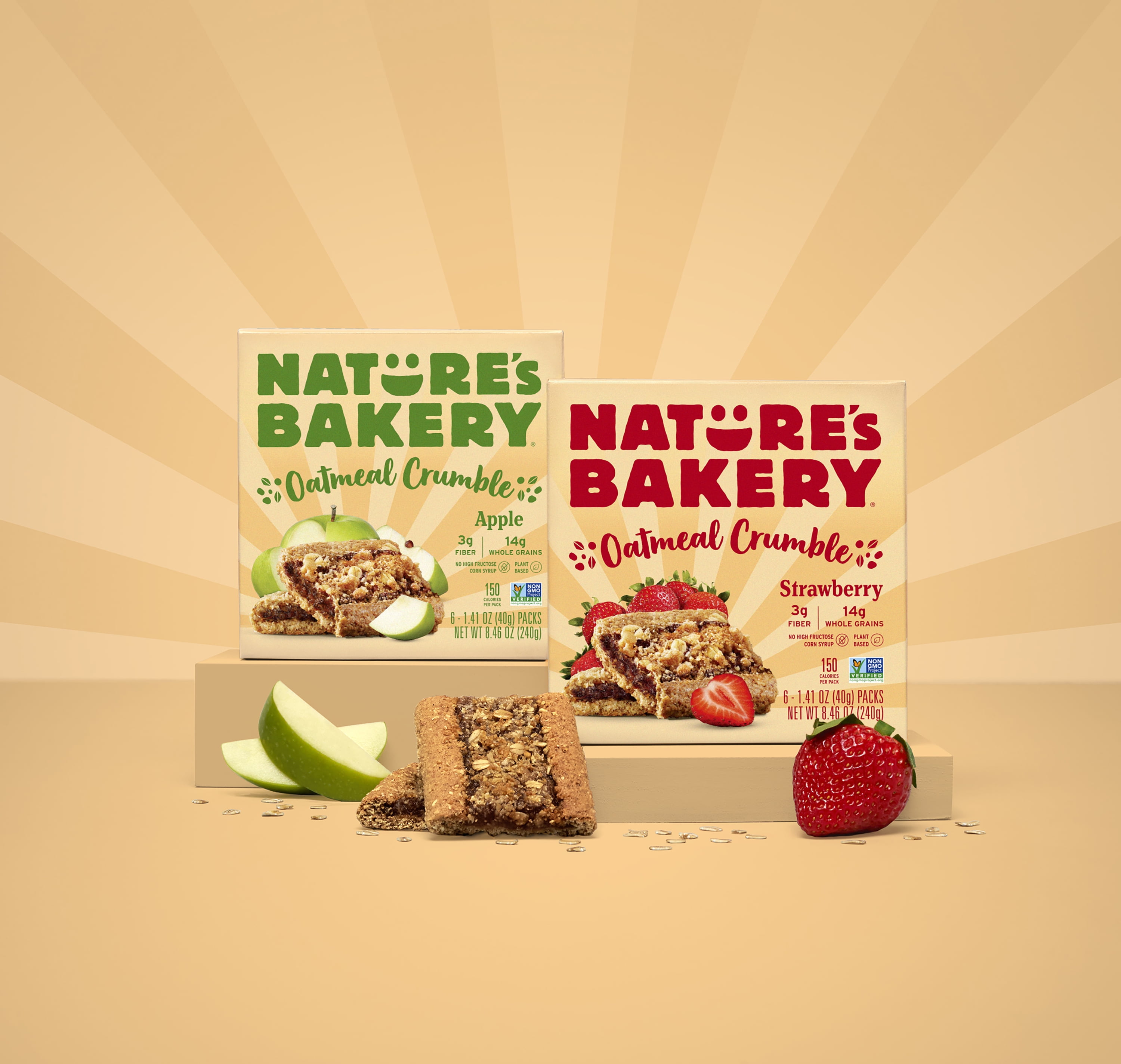 Nature's Bakery Oatmeal Crumble Variety Pack, 1.41 oz Snack Bars (36 Ct), Non-GMO, Plant-Based