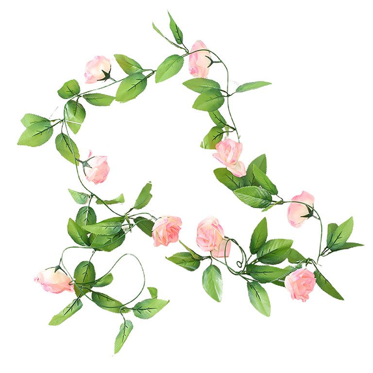 Yesbay 1Pcs Hanging Rose Ivy Everlasting Ornamental Faux Silk