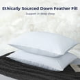 thumbnail image 4 of Peace Nest Grey Down Feather Pillow Single Pack for Sleeping, 100% Breathable Skin-friendly Cotton Cover 233 Thread Count, White, King Size, 20x36 inches, 4 of 7
