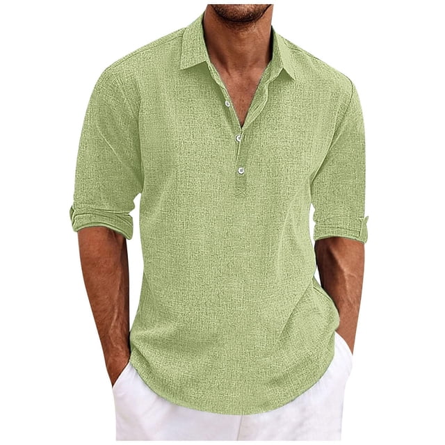 Men's Summer Solid Color Oversized Lapel Shirt 2XL