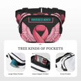 thumbnail image 5 of Zufioo Ribbon With Angel Wings Print Square Double Layer Waist Bag, Durable & Stylish Fanny Pack with Zippered Pockets and Adjustable Strap for Outdoor & Daily, 5 of 9