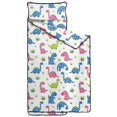 thumbnail image 2 of White Cartoon Dinosaurs Teens Toddler Nap Mat with Pillow, Sleeping Mat Bag for Preschool Daycare 59"x22", 2 of 5