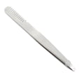 thumbnail image 2 of Pinzas multiusos para cejas, de acero inoxidable, ergonómicas, precisas, con punta inclinada y peine plateado., 2 of 12