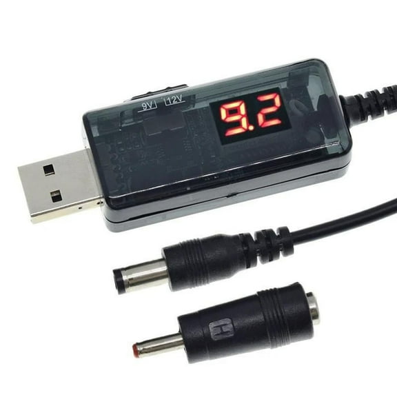 USB Power Supply Cord 5V To 9V/12V Conversion USB to DC5.5x2.1mm 3.5x1.35mm For Routers And Gadgets, 31.5Inches Cable