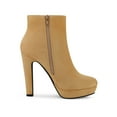thumbnail image 3 of Unique Bargains Bottines à Talon Bloc Haut pour Femmes à Bout Rond avec Fermeture Éclair Latérale, 3 of 7